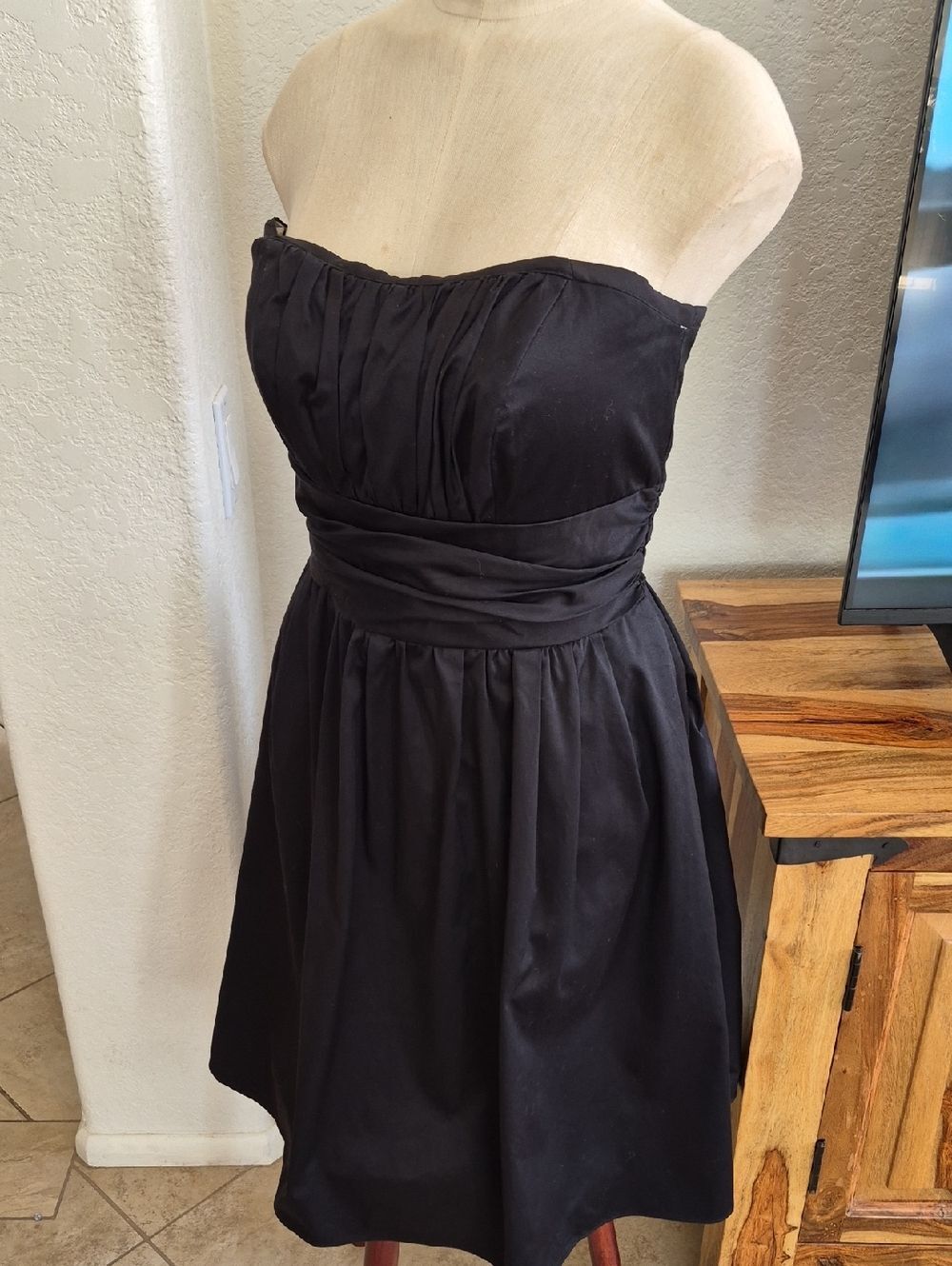 David's Bridal Sweetheart Cut, Pleated with Pockets Cotton Dress Sz 6